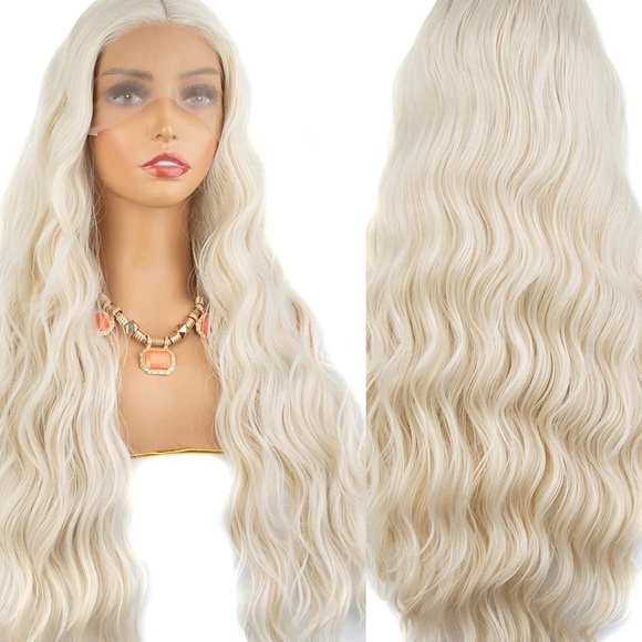 💫 LIM K 22” PLATINUM BLONDE  WAVY LACE FRONT WIG💫 *NEW - Picture 1 of 7